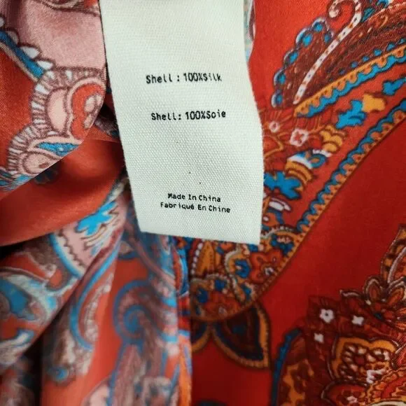 Revolve L'AGENCE Skirt Esa Sarong Womens Large 100% Silk Paisley Boho $550 Retai